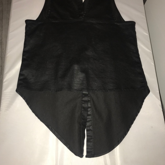 3X1 NYC black shiny geometric vest fits XS/S/M (free gift) - Picture 6 of 8